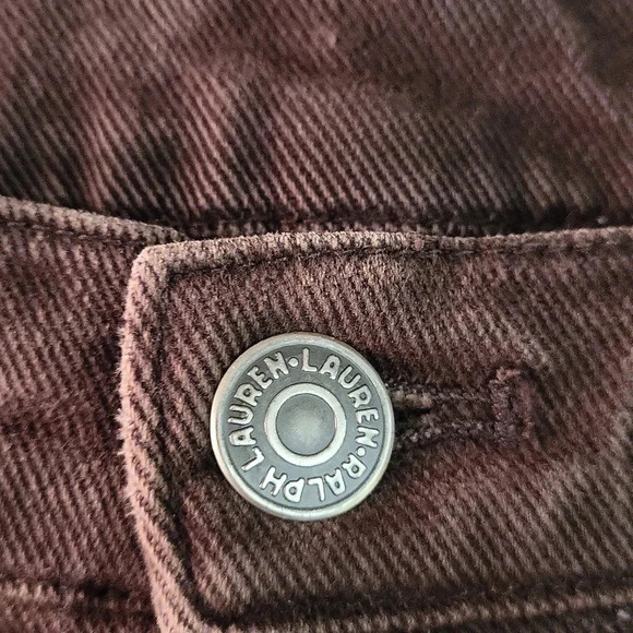 🛍Lauren‎ Ralph Lauren Brown Straight Leg 5 Pocket Casual Denim Jeans Womens 6 - Picture 10 of 11